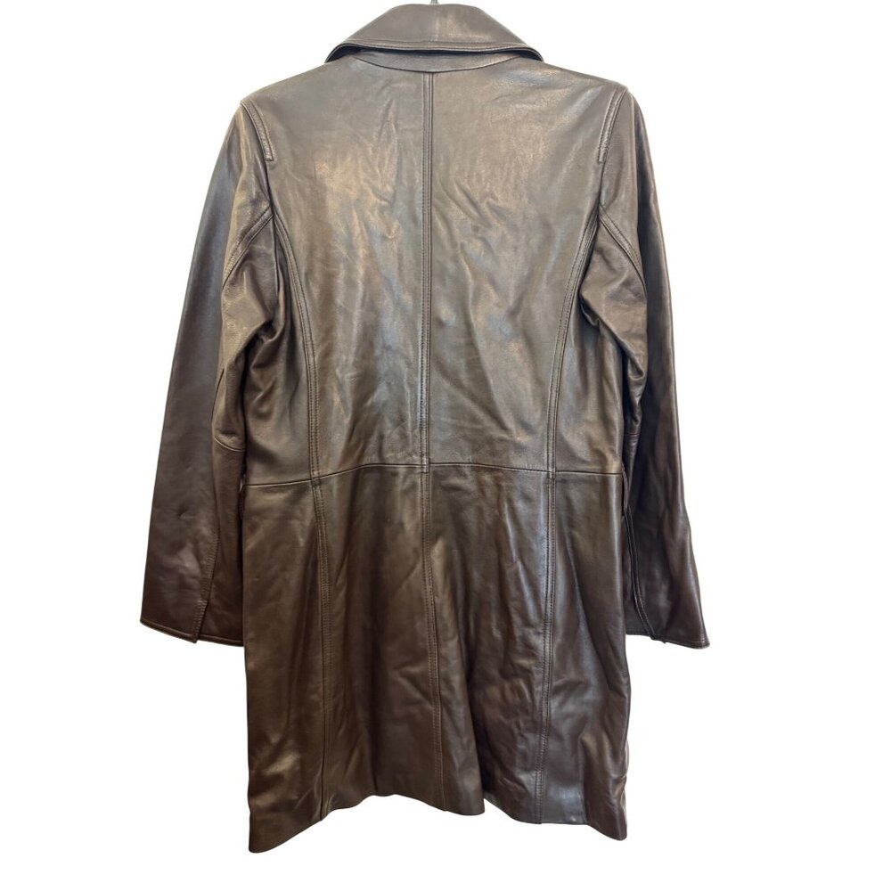 Wilsons Leather Brown Medium Womens Button-Up Coat With Pockets & Belt Detail - Picture 3 of 8